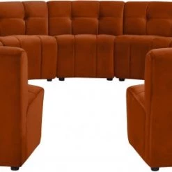 Meridian Furniture Limitless Modular Velvet 15 Piece Sectional Living Room