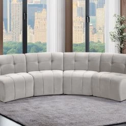 Meridian Furniture Limitless Modular Velvet 4 Piece Sectional Living Room