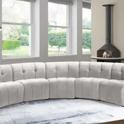 Meridian Furniture Limitless Modular Velvet 5 Piece Sectional