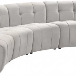 Meridian Furniture Limitless Modular Velvet 5 Piece Sectional