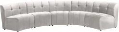 Meridian Furniture Limitless Modular Velvet 5 Piece Sectional