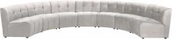 Meridian Furniture Limitless Modular Velvet 7 Piece Sectional Living Room