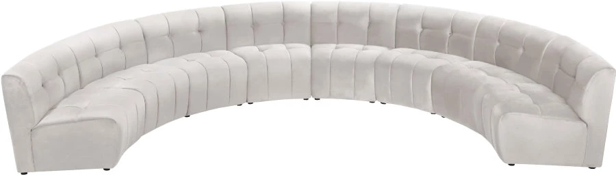 Meridian Furniture Limitless Modular Velvet 8 Piece Sectional Living Room