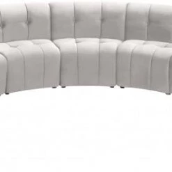 Meridian Furniture Limitless Modular Velvet 9 Piece Sectional Living Room