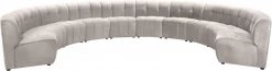 Meridian Furniture Limitless Modular Velvet 10 Piece Sectional Living Room