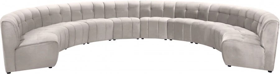 Meridian Furniture Limitless Modular Velvet 10 Piece Sectional Living Room