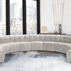 Meridian Furniture Limitless Modular Velvet 11 Piece Sectional