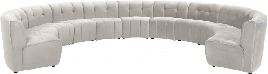 Meridian Furniture Limitless Modular Velvet 11 Piece Sectional