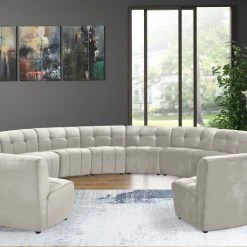Meridian Furniture Limitless Modular Velvet 14 Piece Sectional