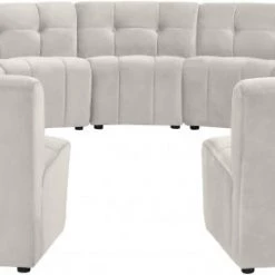 Meridian Furniture Limitless Modular Velvet 15 Piece Sectional Living Room