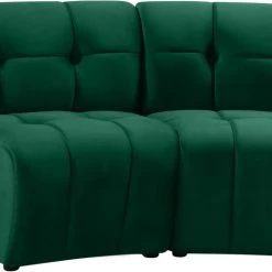 Meridian Furniture Living Room Limitless Modular Velvet 2 Piece Loveseat
