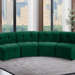 Meridian Furniture Limitless Modular Velvet 4 Piece Sectional Living Room