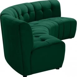 Meridian Furniture Limitless Modular Velvet 4 Piece Sectional Living Room