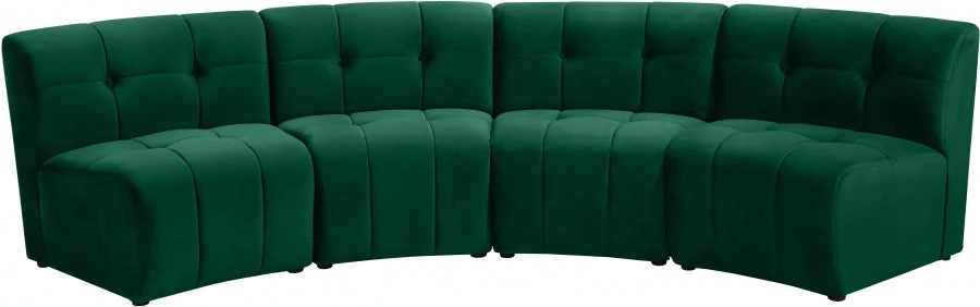 Meridian Furniture Limitless Modular Velvet 4 Piece Sectional Living Room