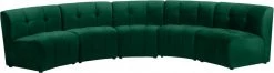 Meridian Furniture Limitless Modular Velvet 5 Piece Sectional