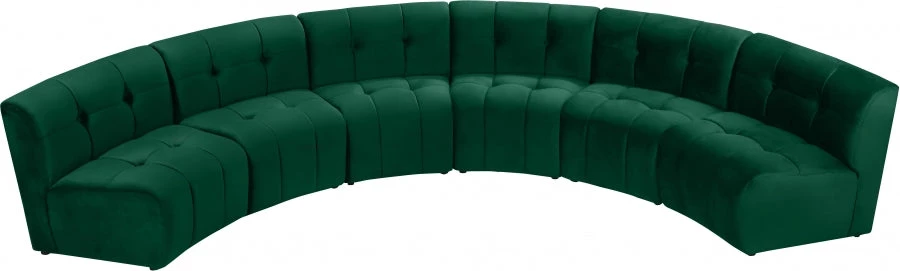 Meridian Furniture Living Room Limitless Modular Velvet 6 Piece Sectional