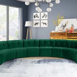 Meridian Furniture Limitless Modular Velvet 8 Piece Sectional Living Room