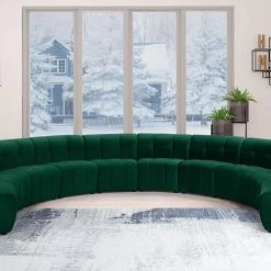 Meridian Furniture Limitless Modular Velvet 10 Piece Sectional Living Room