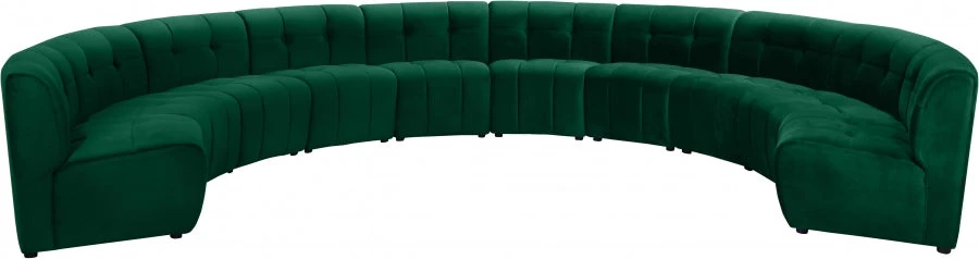 Meridian Furniture Limitless Modular Velvet 10 Piece Sectional Living Room