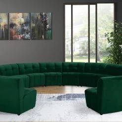 Meridian Furniture Limitless Modular Velvet 14 Piece Sectional
