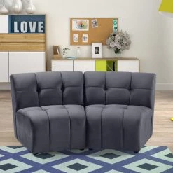 Meridian Furniture Living Room Limitless Modular Velvet 2 Piece Loveseat