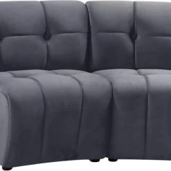 Meridian Furniture Living Room Limitless Modular Velvet 2 Piece Loveseat