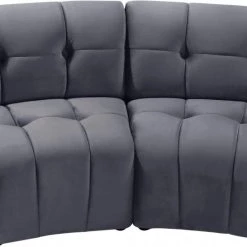 Meridian Furniture Living Room Limitless Modular Velvet 2 Piece Loveseat