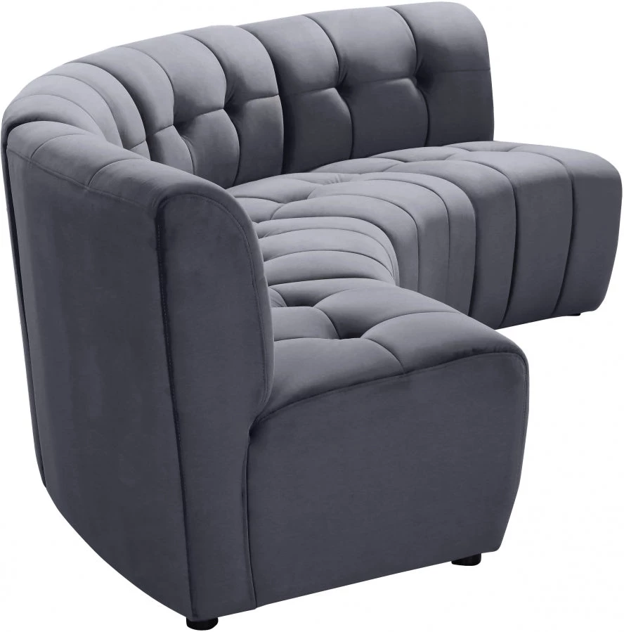 Meridian Furniture Limitless Modular Velvet 4 Piece Sectional Living Room