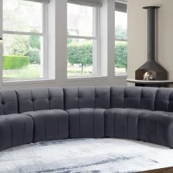 Meridian Furniture Limitless Modular Velvet 5 Piece Sectional