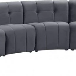 Meridian Furniture Living Room Limitless Modular Velvet 6 Piece Sectional