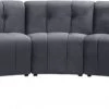 Meridian Furniture Limitless Modular Velvet 7 Piece Sectional Living Room