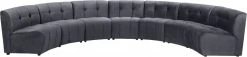 Meridian Furniture Limitless Modular Velvet 7 Piece Sectional Living Room