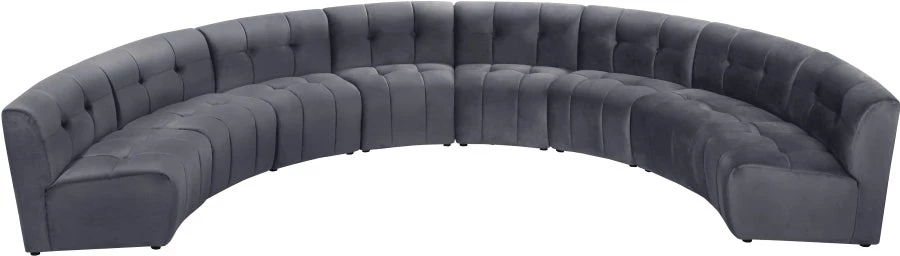 Meridian Furniture Limitless Modular Velvet 8 Piece Sectional Living Room