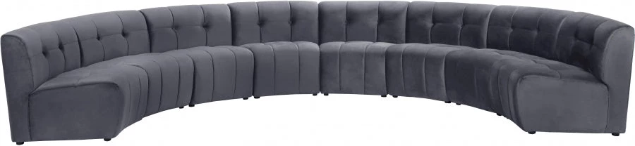 Meridian Furniture Limitless Modular Velvet 8 Piece Sectional Living Room