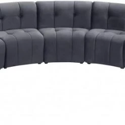 Meridian Furniture Limitless Modular Velvet 9 Piece Sectional Living Room