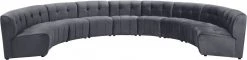 Meridian Furniture Limitless Modular Velvet 9 Piece Sectional Living Room