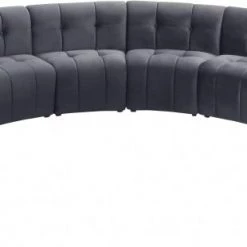 Meridian Furniture Limitless Modular Velvet 10 Piece Sectional Living Room