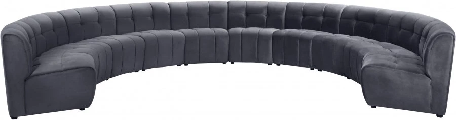 Meridian Furniture Limitless Modular Velvet 10 Piece Sectional Living Room