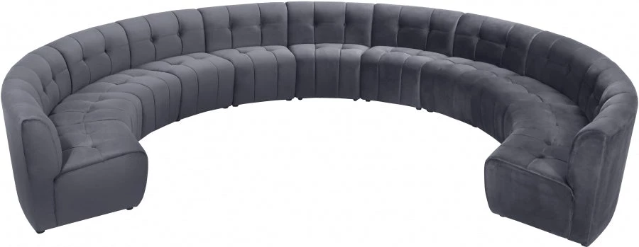 Meridian Furniture Limitless Modular Velvet 11 Piece Sectional
