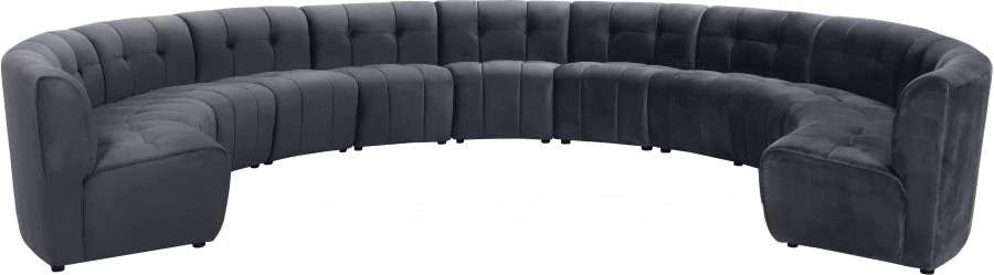 Meridian Furniture Limitless Modular Velvet 11 Piece Sectional