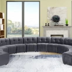Meridian Furniture Limitless Modular Velvet 12 Piece Sectional