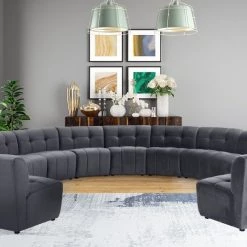 Meridian Furniture Limitless Modular Velvet 13 Piece Sectional