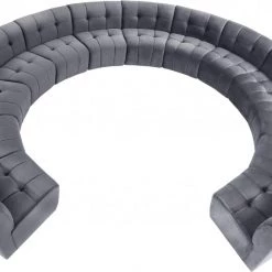 Meridian Furniture Limitless Modular Velvet 13 Piece Sectional