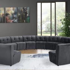 Meridian Furniture Limitless Modular Velvet 14 Piece Sectional