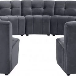 Meridian Furniture Limitless Modular Velvet 15 Piece Sectional Living Room