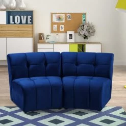 Meridian Furniture Living Room Limitless Modular Velvet 2 Piece Loveseat