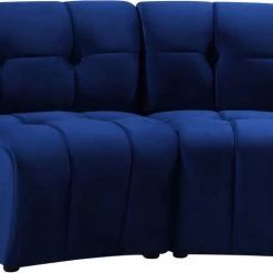 Meridian Furniture Living Room Limitless Modular Velvet 2 Piece Loveseat