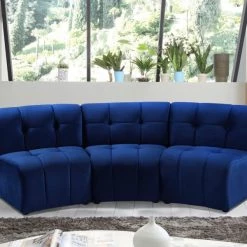 Meridian Furniture Limitless Modular Velvet 3 Piece Sofa