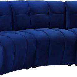 Meridian Furniture Limitless Modular Velvet 3 Piece Sofa