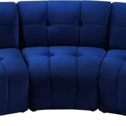 Meridian Furniture Limitless Modular Velvet 3 Piece Sofa